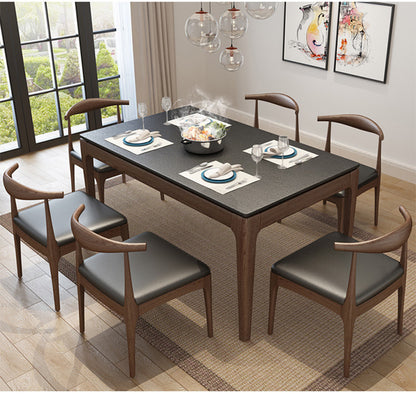 MerryRabbit - 2張實木牛角椅餐椅MR-NJ01 2 Pcs Solid Wood Pu Dining Chairs