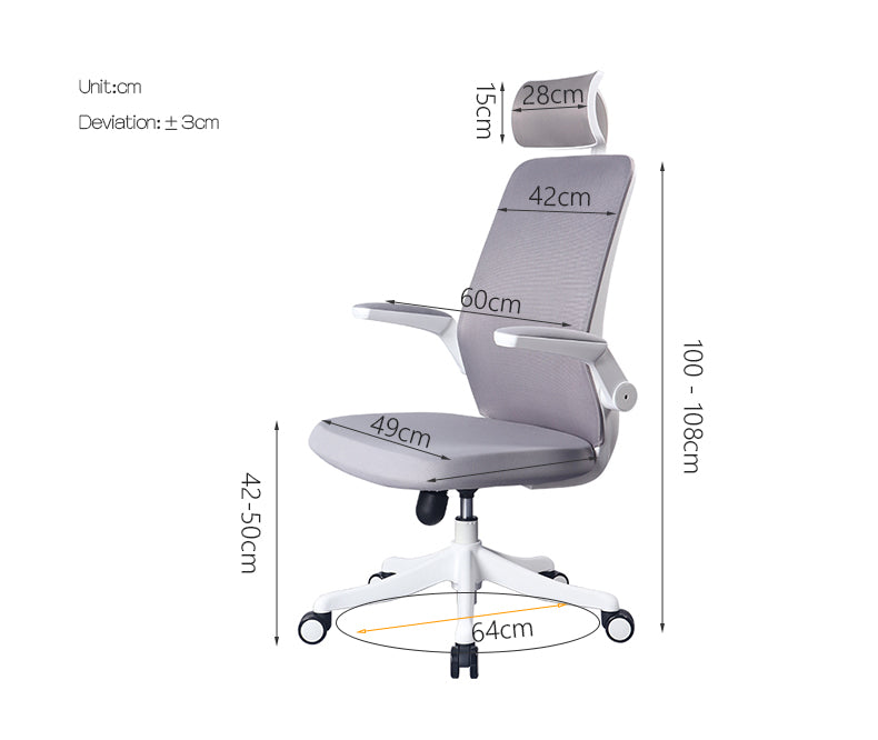 MerryRabbit -時尚網布辦公電腦椅連頭枕 MR-A815  Office chair Computer chair with Adjustable Armrest and Headrest