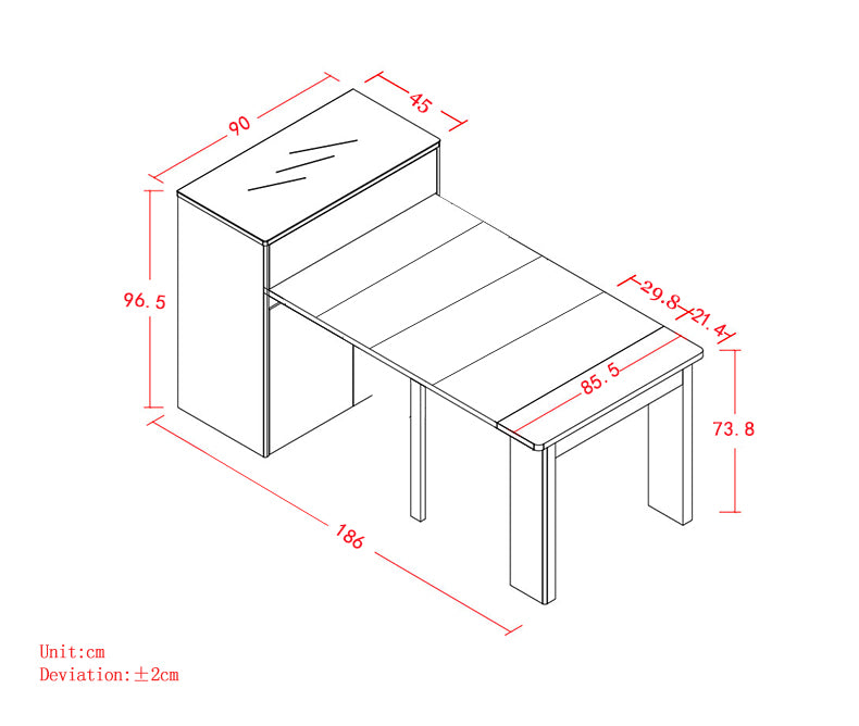 MerryRabbit – 時尚多功能餐邊櫃可伸縮餐桌MR-D1815 Multi-functional Side Cabinet Expandable dining