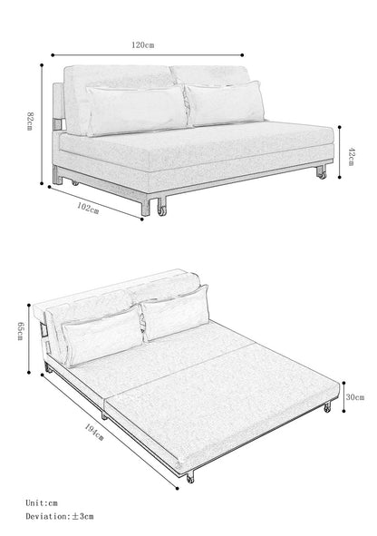 MerryRabbit - 145cm三人位多功能摺疊梳化床MR-6010 Multi-functional 1.45M 3 Seaters Foldable Fabric Sofa Bed