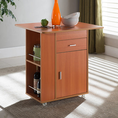 MerryRabbit – 多功能餐車餐桌700#   Walnut - Rolling Kitchen Island with Free Delivery