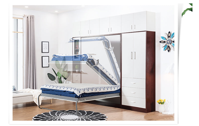 MerryRabbit - 多功能正翻連書桌書架隱形床120cm 單人床 MR-YXC02 Multifunctional WallBed with Foldable Table 120cm single bed