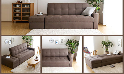 MerryRabbit - 日式布藝摺疊儲物梳化床及腳踏 MR-116 Multi functional Fabric Sofa Bed and Storage Ottoman