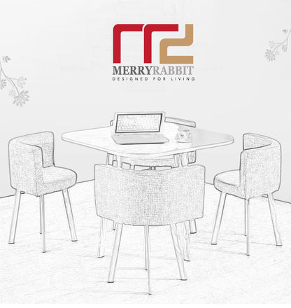 MerryRabbit – 時尚一桌四椅洽談桌餐桌MR-803 1 table with 4 chairs set walnut + grey