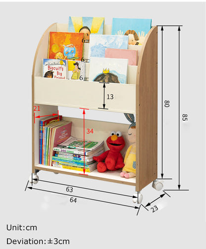 MerryRabbit - 可移動兒童書架收納架WT037-5 Movable Kid's bookshelf with Storage Rack [3-7工作天特快派送]